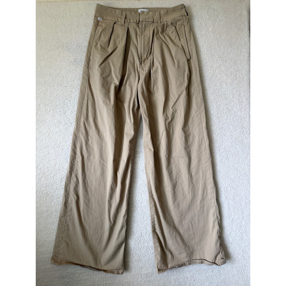Citizens Of Humanity Petra Pants Womens 28 Beige Corduroy Pleated Wide Leg